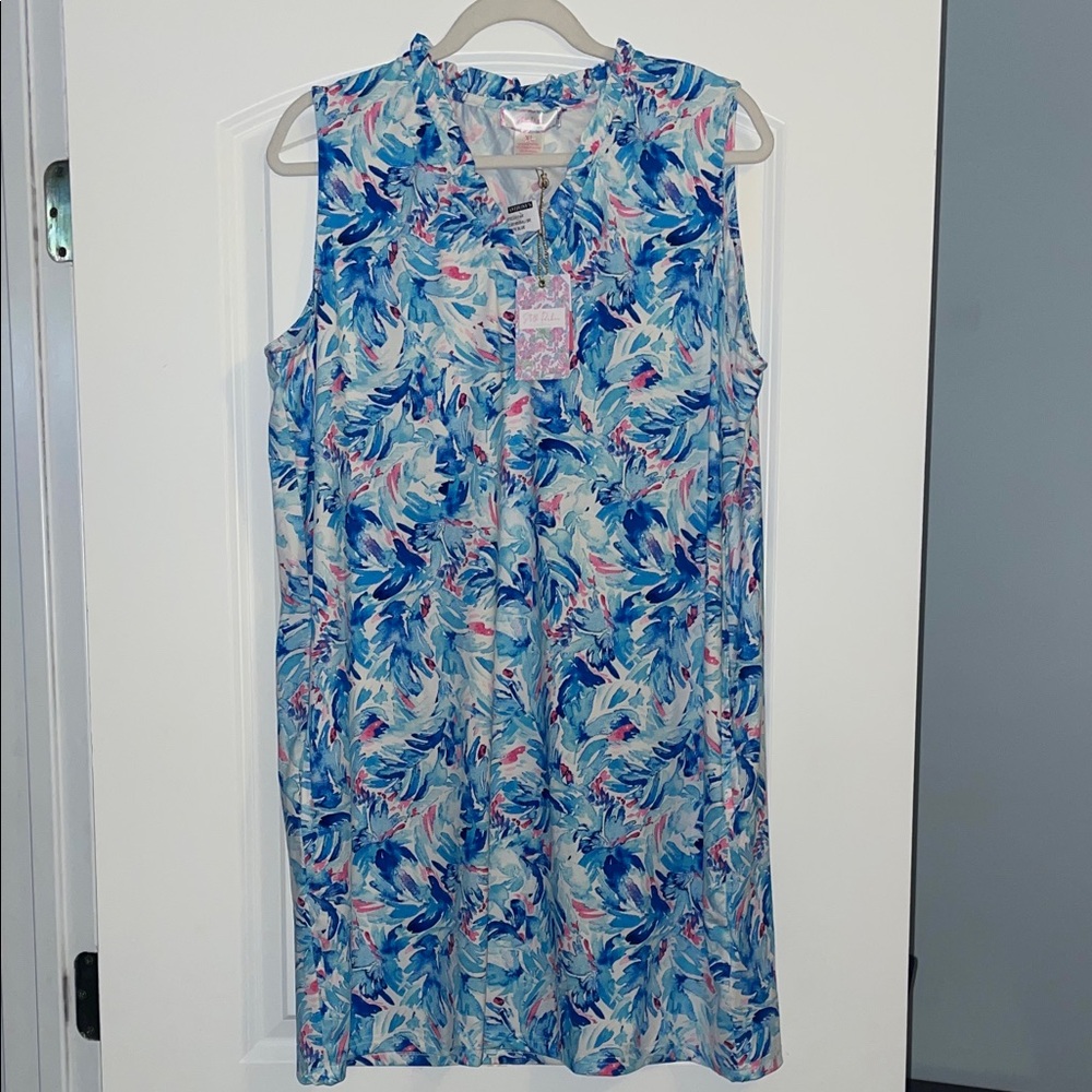 XL Stella Parker Blue & Pink SPF 50 Sleeveless Swim Coverup